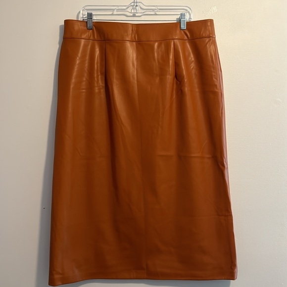 NY&CO SKIRT, FAUX LEATHER, MIDI, A-LINE, SIZE X-LARGE - Picture 2 of 8